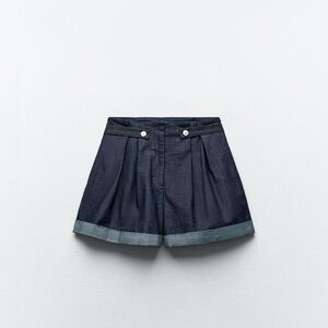 Zara Z1975 Paperbag Waist Belt Loop Shorts